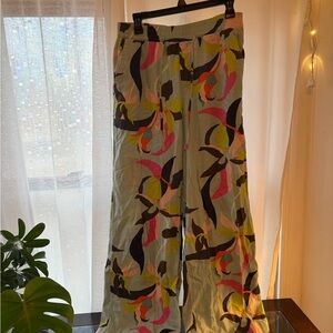 a new day Wide Leg Pants with Multicolor Abstract Print
